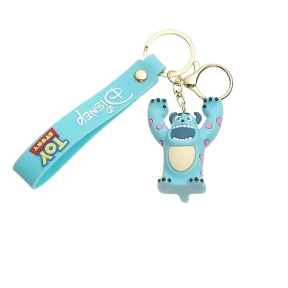Disney Pixar Sully Monsters Inc 3D Keychain Wristlet Bag Charm - Picture 1 of 1